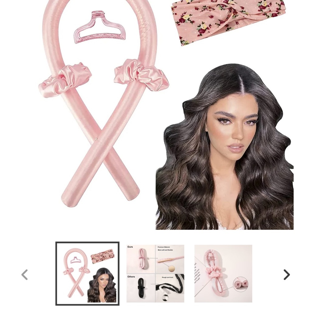 IVYU Pink Heatless Roller Overnight Curling Set Pink NEW